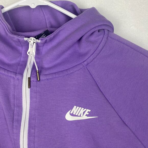 Nike Tech Zip Up Sweater Womens Small Purple Cape Hoodie Swoosh Logo Pockets - Picture 5 of 15
